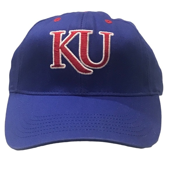 Captivating Headgear - University of Kansas Jayhawks Adjustable Ball Cap - Picture 1 of 12